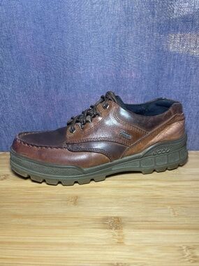 Men's ECCO Track II Low Brown Leather Hiking Shoes GORE-TEX Size US 8-8.5 EUR 42